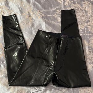 Shiny Black Vinyl Leggings